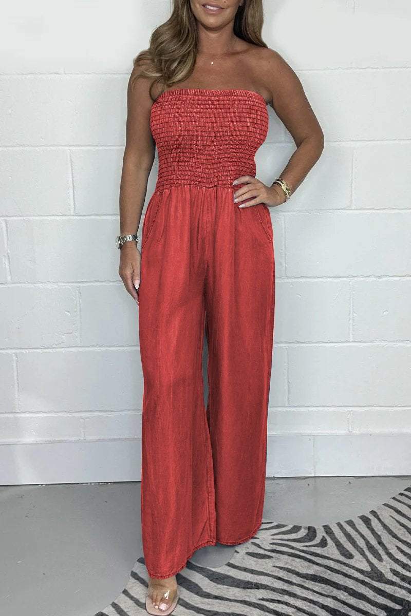 Women's Vintage Washed Denim One-Piece Jumpsuit – Stylish Utility Romper for Everyday Street Fashion