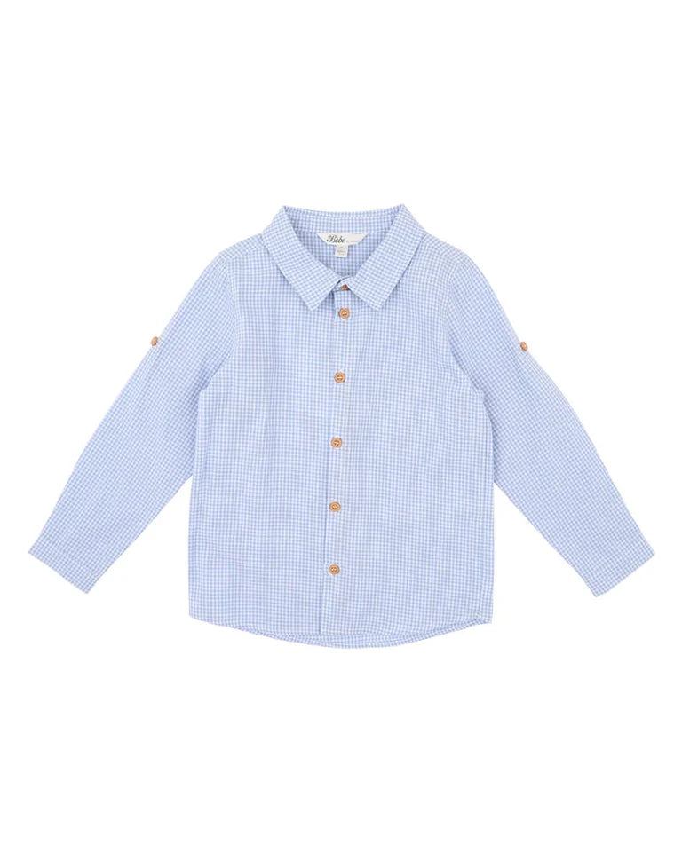Classic Blue Plaid Long Sleeve Button-Down Shirt - Stylish Smart Casual Top