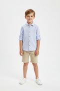 Classic Blue Plaid Long Sleeve Button-Down Shirt - Stylish Smart Casual Top