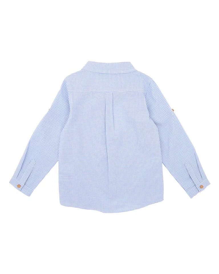Classic Blue Plaid Long Sleeve Button-Down Shirt - Stylish Smart Casual Top