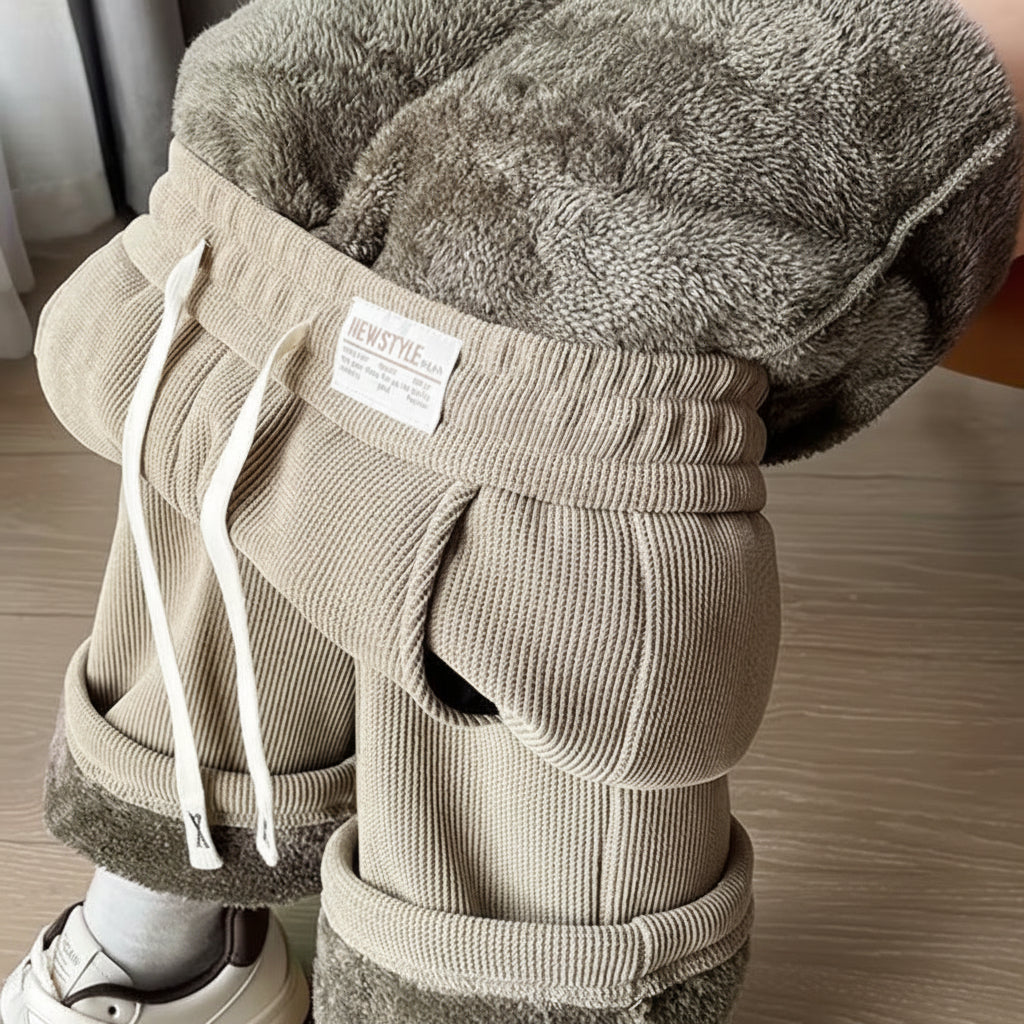 Josefin | Drawstring Fleece-Lined Wide-Leg Lounge Pants – Cozy Fall and Winter Comfort Apparel