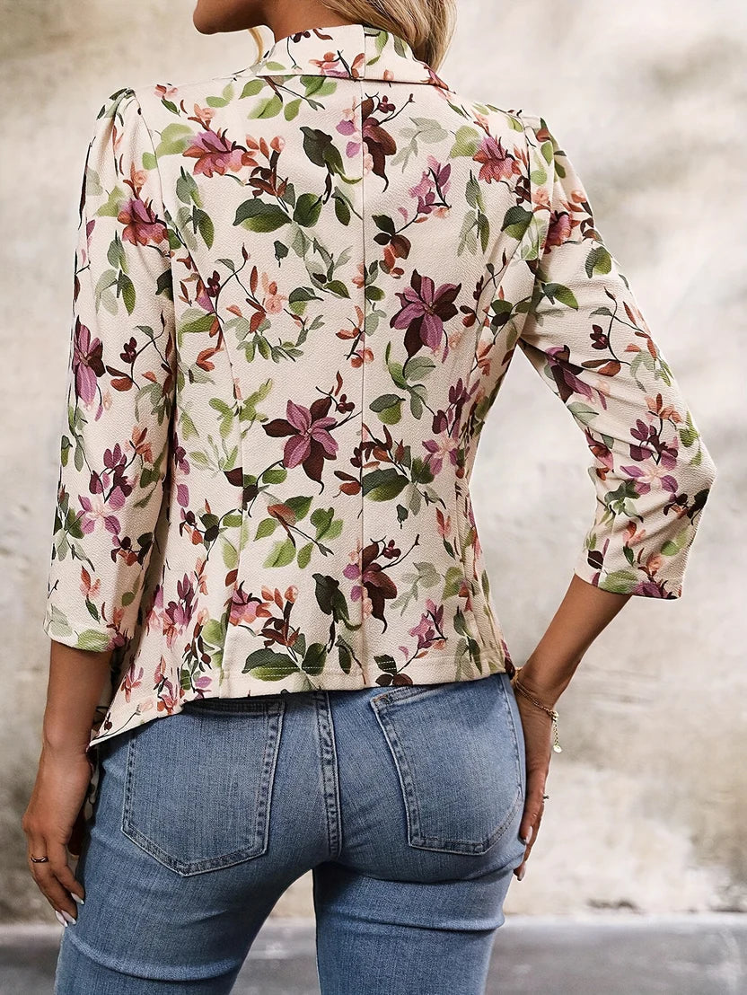 Women’s Printed Blazer – Airy Casual Chic Suit Jacket