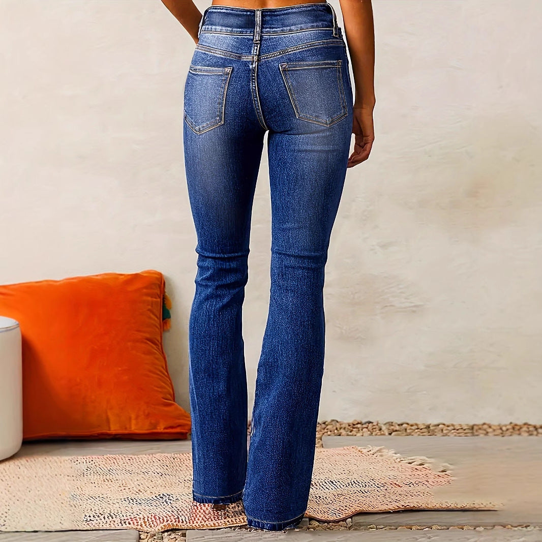 Frida | High-Waist Bootcut Denim Jeans – Sculpting Fall and Winter Casual Apparel