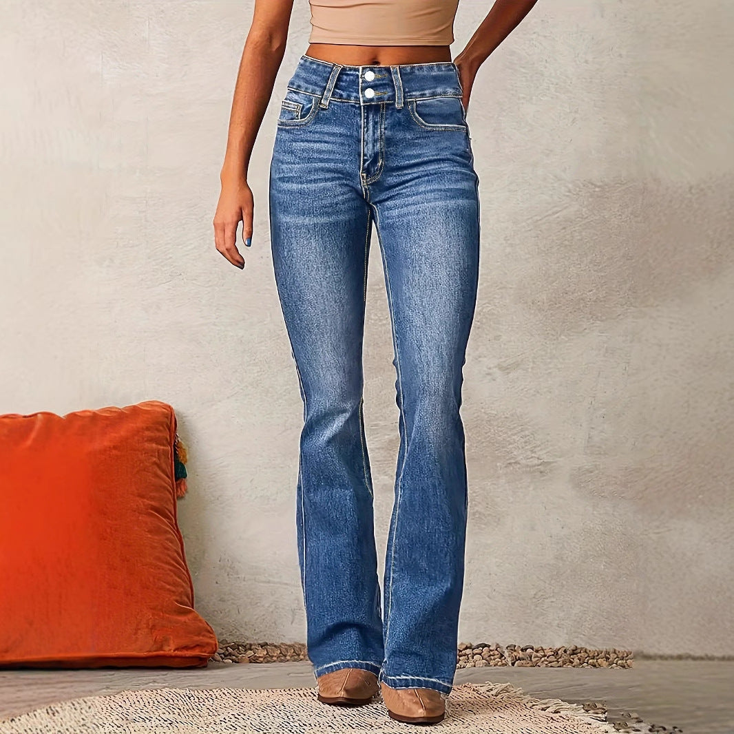 Frida | High-Waist Bootcut Denim Jeans – Sculpting Fall and Winter Casual Apparel
