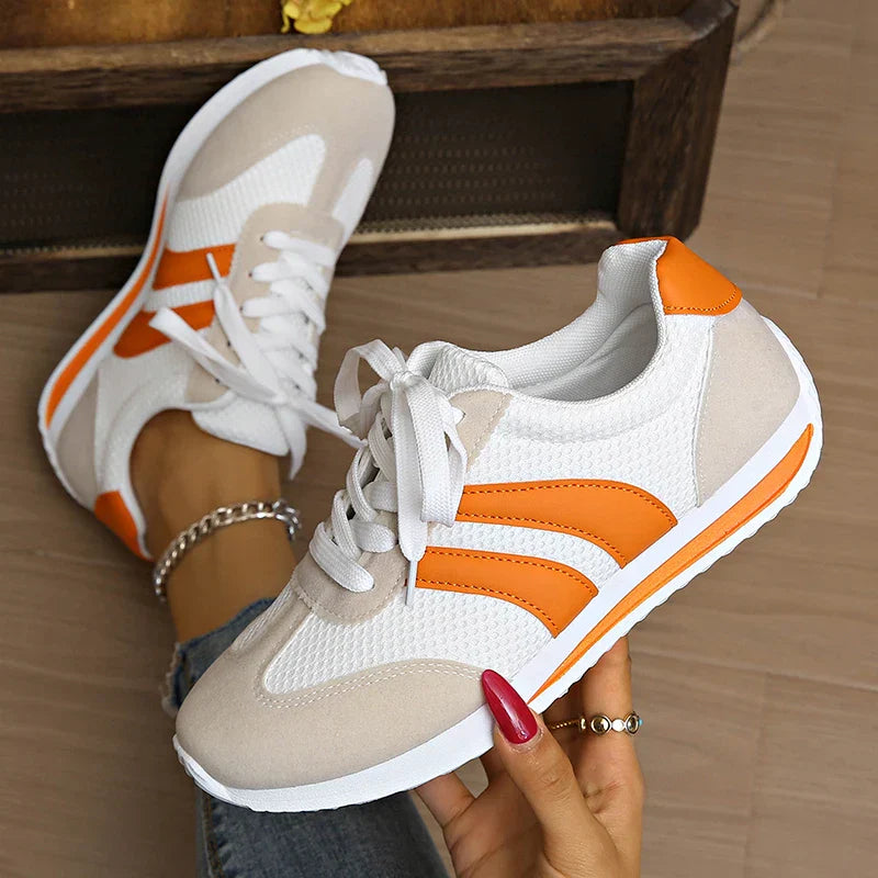 Women's Classic Lace-Up Casual Sneakers – Everyday Low-Profile Fashion Shoes