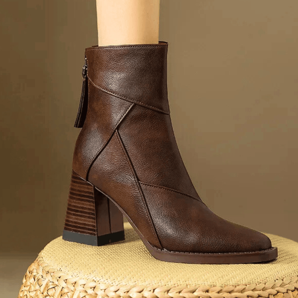 Nancy | Back-Zip Block-Heel Ankle Boots – Fall Fashion and Footwear Apparel