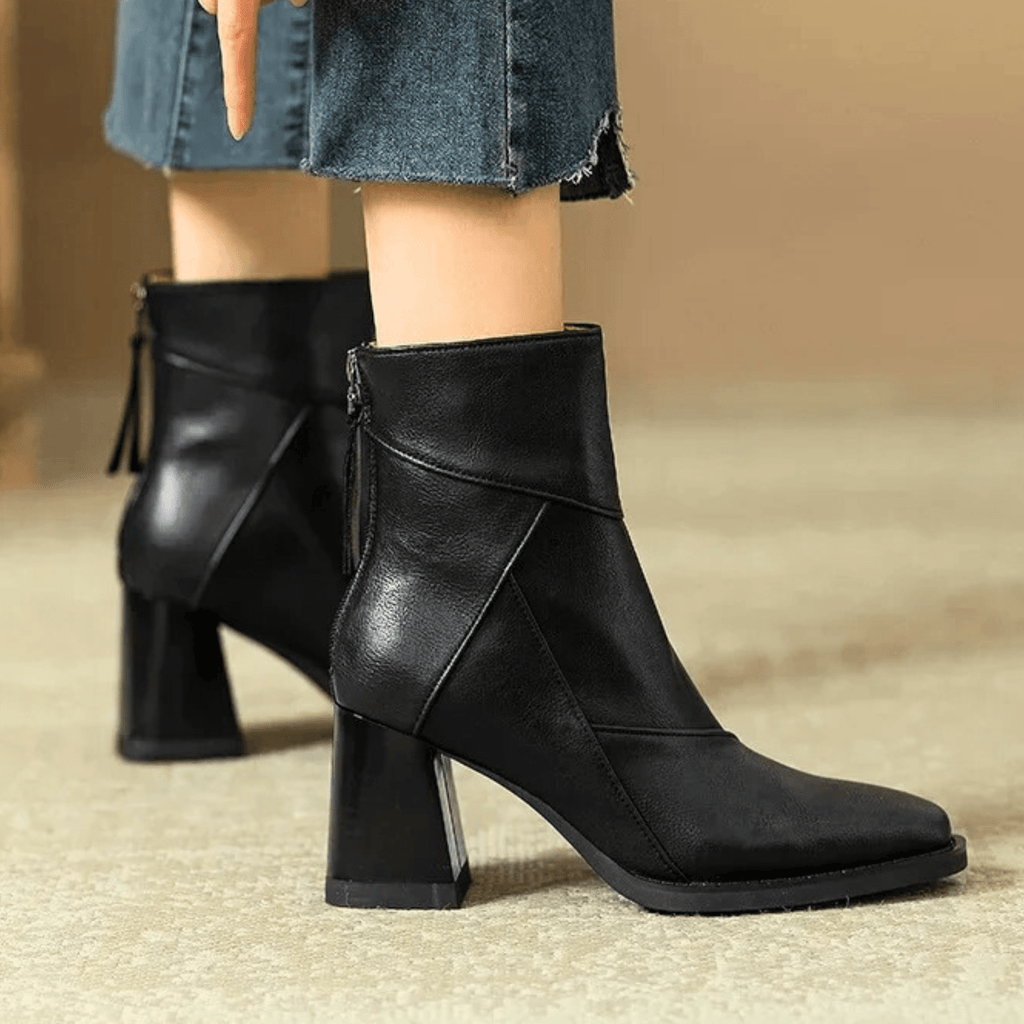 Nancy | Back-Zip Block-Heel Ankle Boots – Fall Fashion and Footwear Apparel