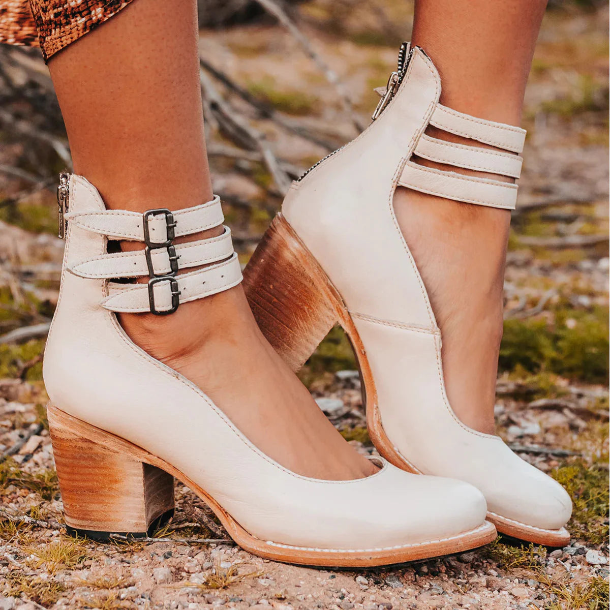 Women's Strappy Block Heel Ankle Booties – Chic Round Toe Fashion Boots