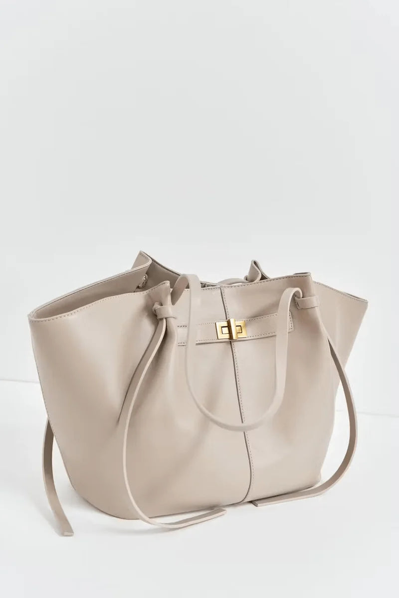 Women's Oversized Hobo Shoulder Bag – Casual Carryall Purse with Twisted Strap Detail
