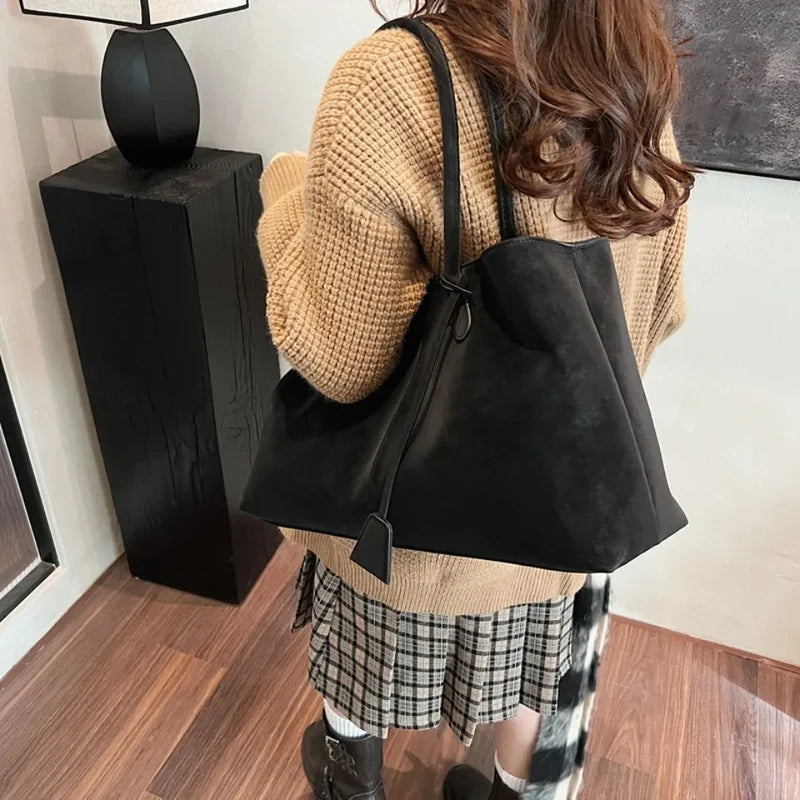 Women's Oversized Hobo Tote Bag – Casual Carryall Shoulder Purse with Tassel Accent