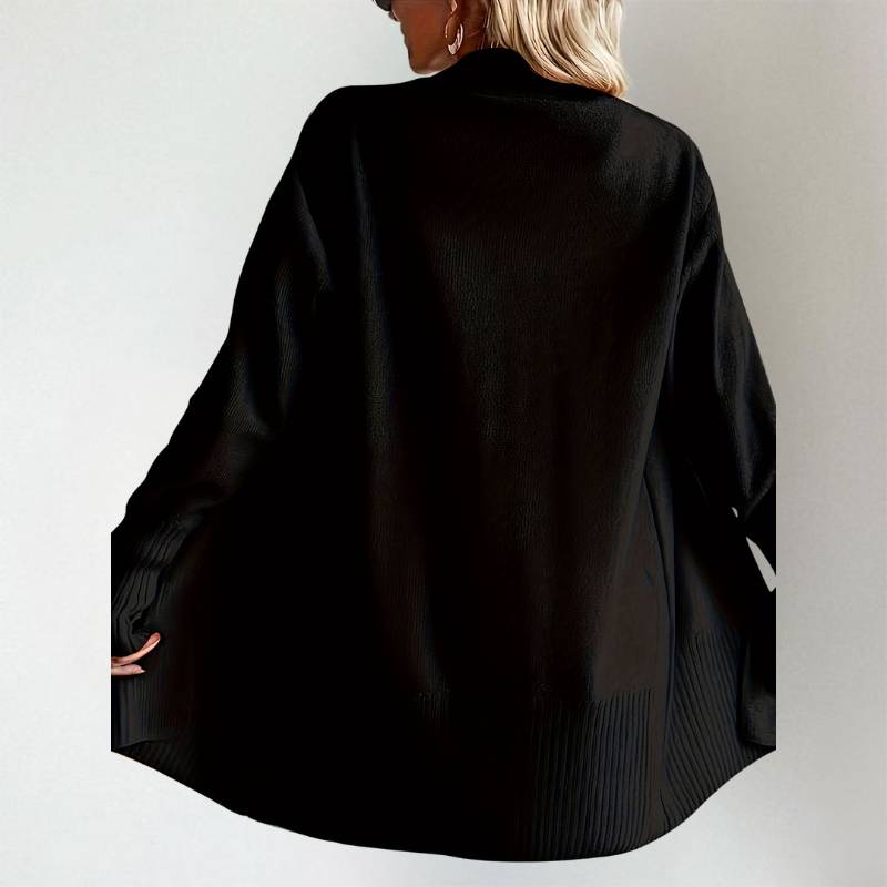 Eleanora | Open Front Long Sleeve Knit Cardigan – Vibrant Layering Outfit for Casual & Autumn Wear