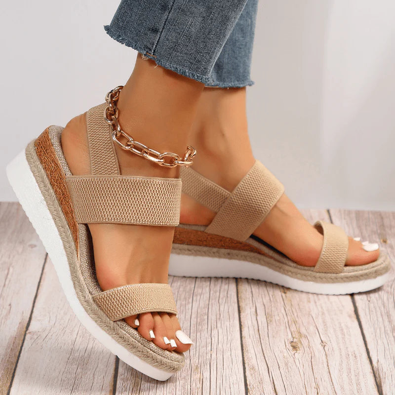 Women's Platform Espadrille Slingback Sandals – Open Toe Summer Wedge Shoes