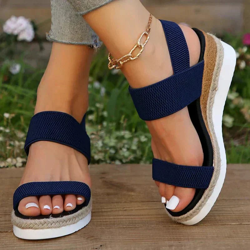 Women's Platform Espadrille Slingback Sandals – Open Toe Summer Wedge Shoes