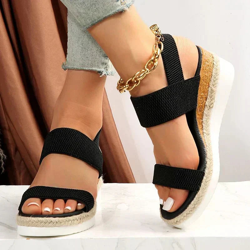 Women's Platform Espadrille Slingback Sandals – Open Toe Summer Wedge Shoes