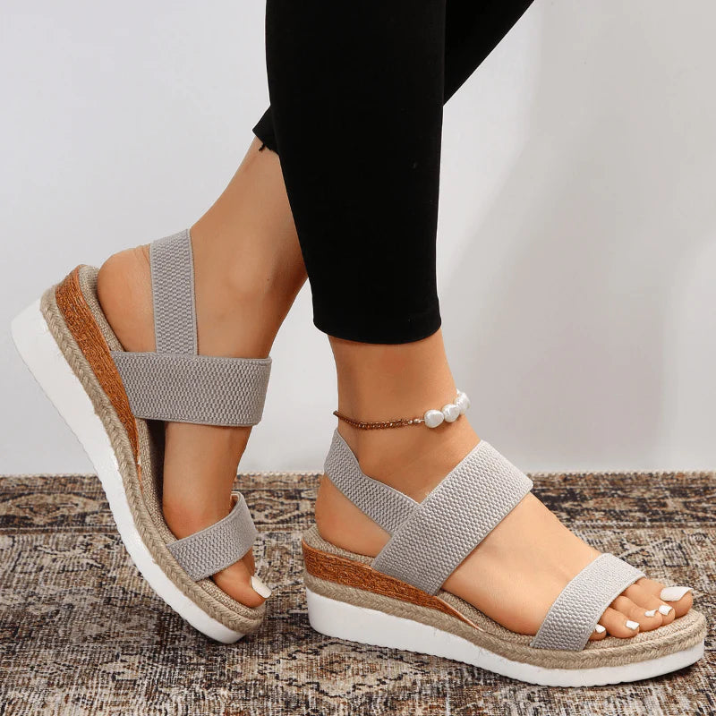 Women's Platform Espadrille Slingback Sandals – Open Toe Summer Wedge Shoes