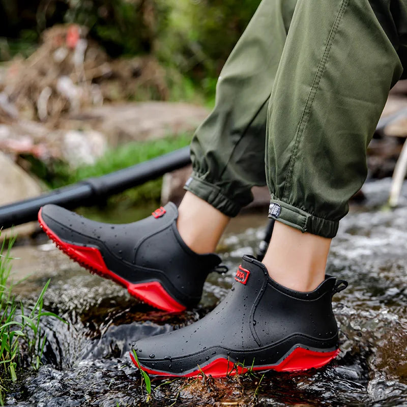 Beth | Waterproof Slip-On Rain Ankle Boots – Weather-Resistant Fall and Winter Rain Footwear
