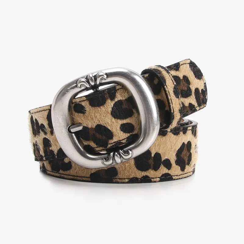 Women's Classic Wide Waist Belt with Oval Buckle - Modern Minimalist Style