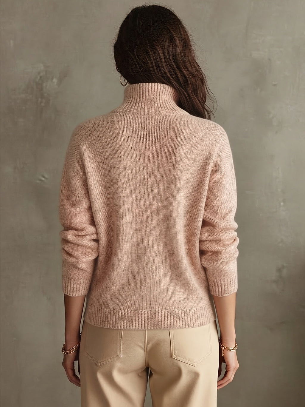Dido | Stand-Collar Quarter-Zip Ribbed-Hem Sweater - Drop-Shoulder Knitwear