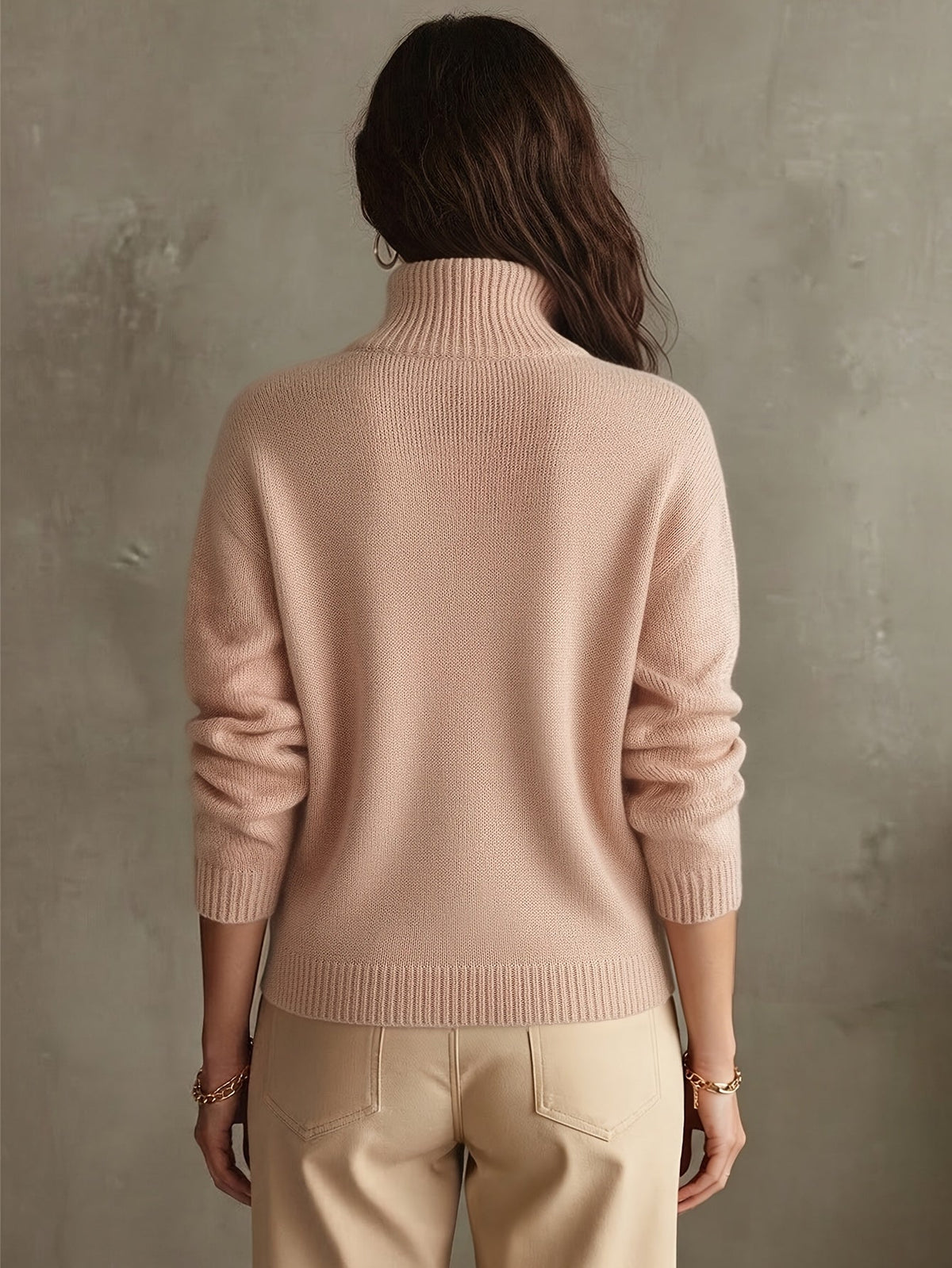 Dido | Stand-Collar Quarter-Zip Ribbed-Hem Sweater - Drop-Shoulder Knitwear